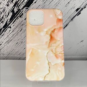 Matte Marble Look 12 Pro Max Case- Peach/Coral Color